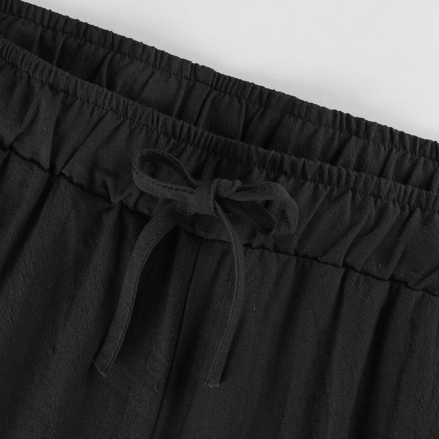 ADHOWBEW Linen Pants for Women Lounge Stretch High Waisted Dressy Petite Casual Flowy Plus Size Work Cotton Casual Pants
