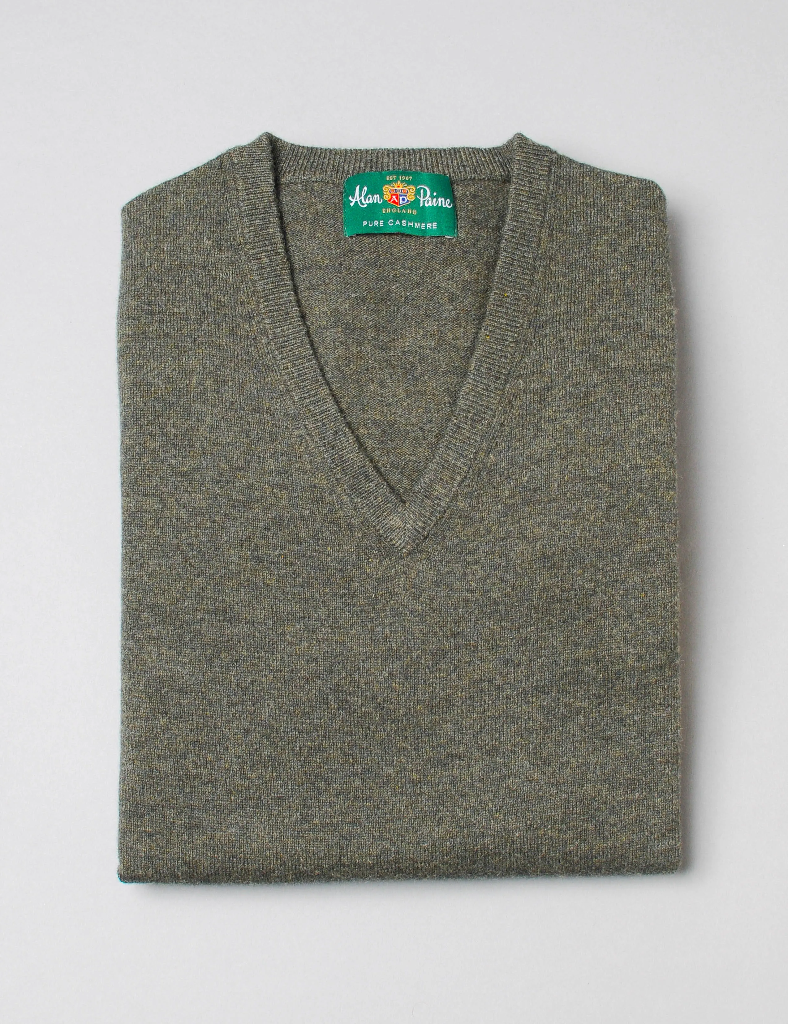 Alan Paine Cashmere V-Neck Sweater - Rosemary