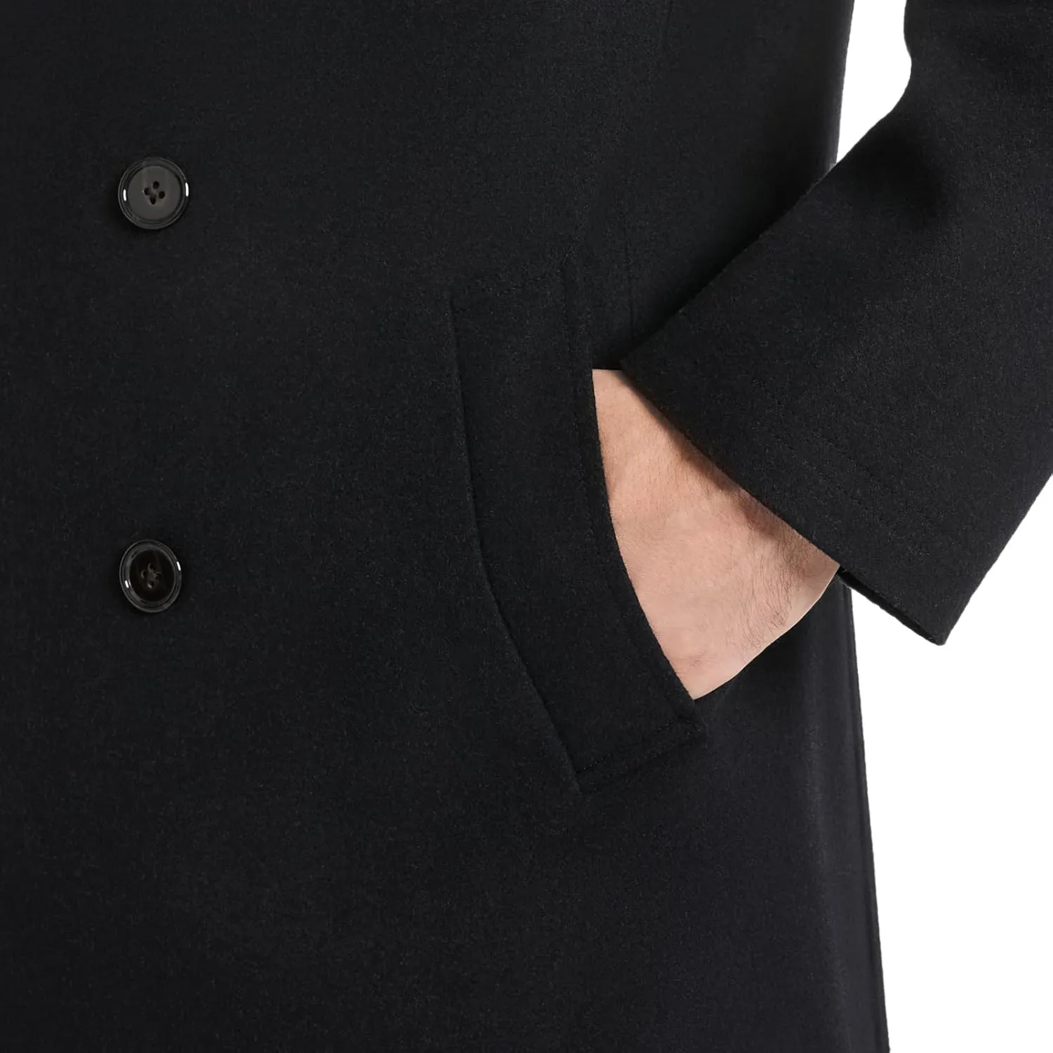 Ben Sherman Men's Brenton Double Breasted Wool Overcoat