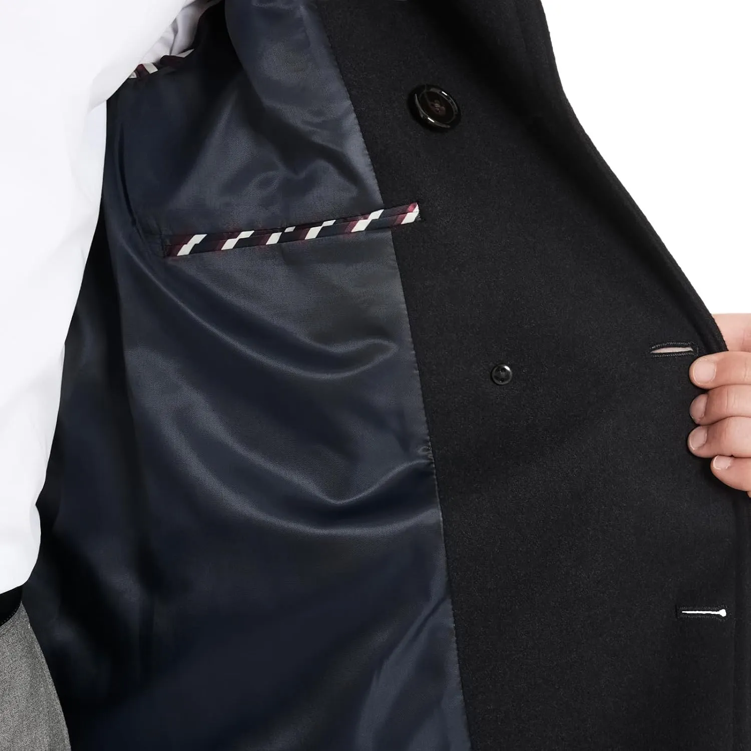 Ben Sherman Men's Brenton Double Breasted Wool Overcoat