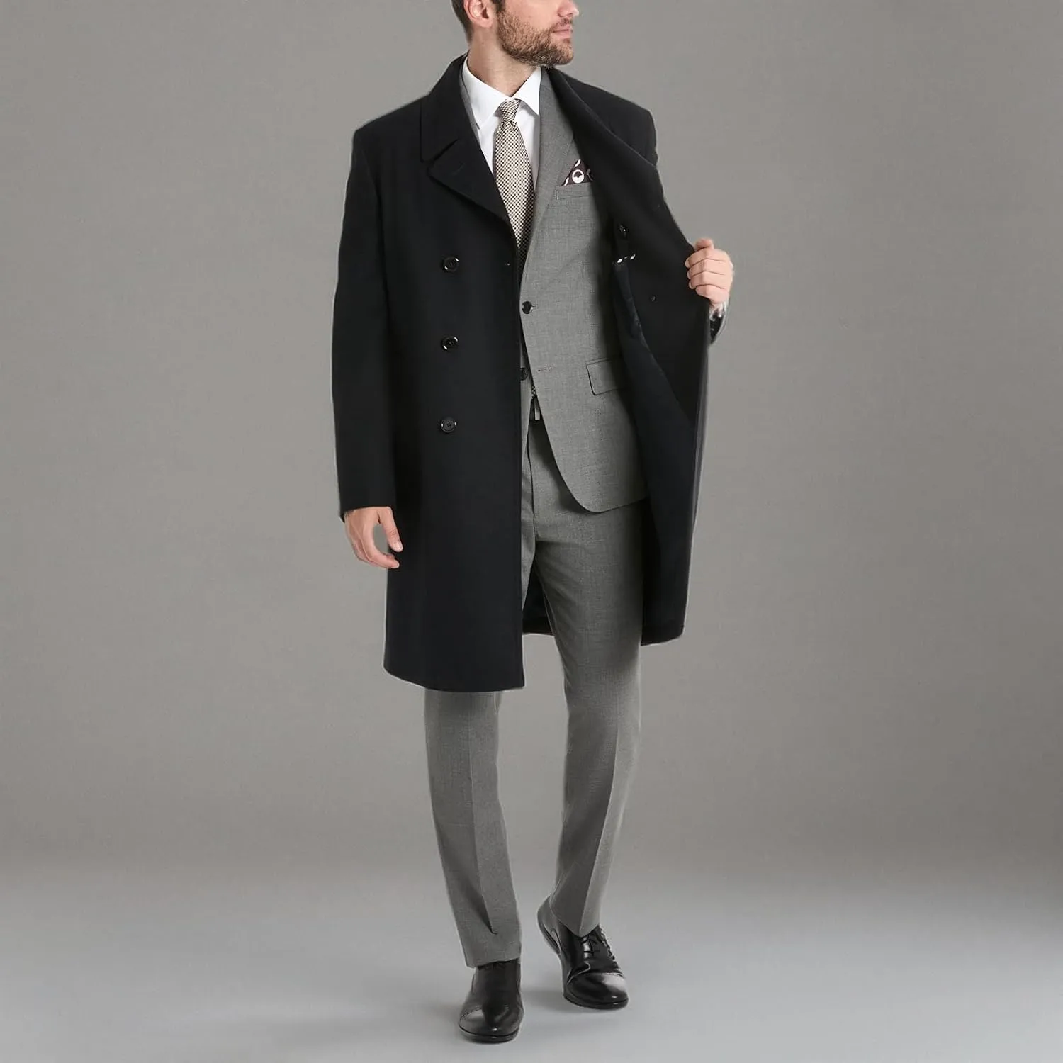 Ben Sherman Men's Brenton Double Breasted Wool Overcoat