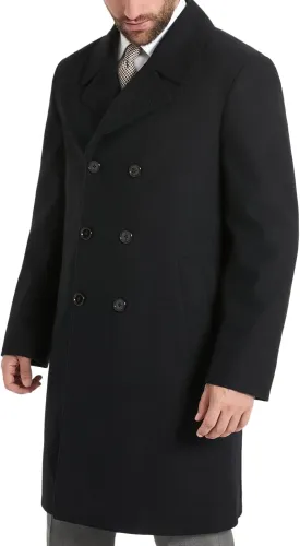 Ben Sherman Men's Brenton Double Breasted Wool Overcoat
