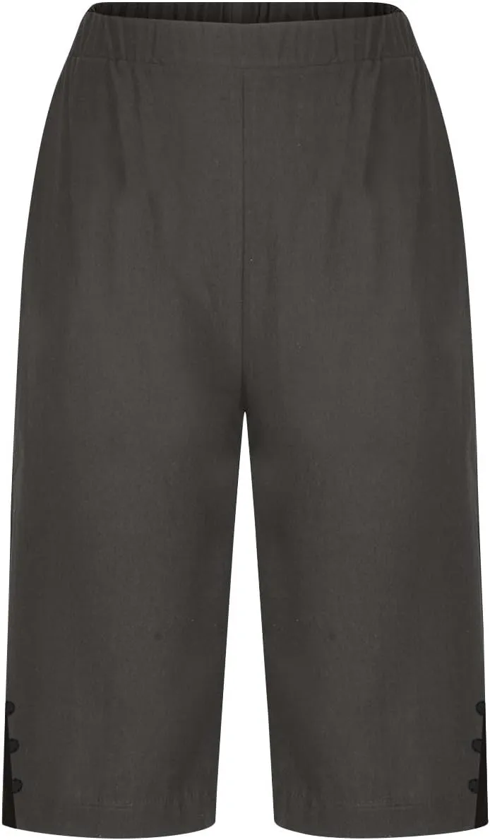 Bermuda Shorts for Women,Knee Length Linen Capri Pants High Waisted Comfy Casual Plus Size Capris 2025