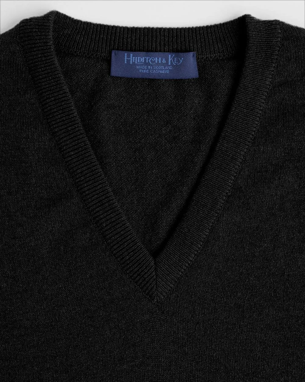 Black V-Neck Cashmere Slipover