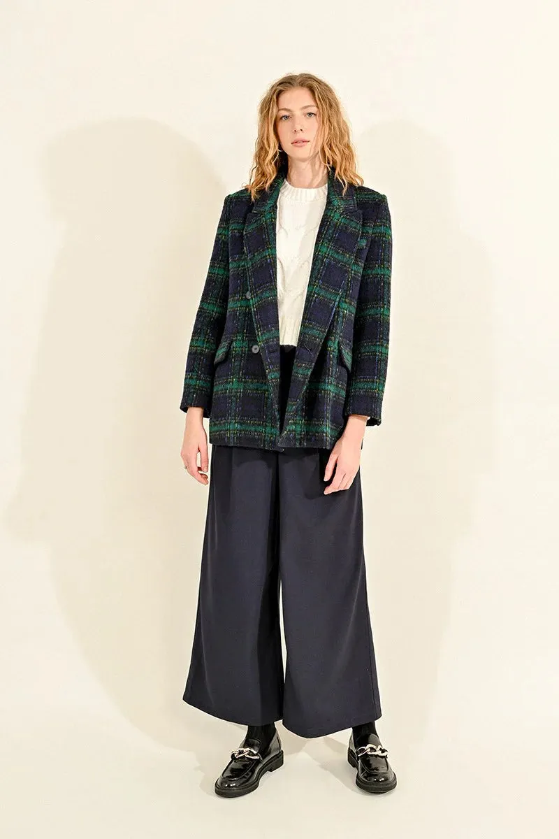 Checkered Coat - Blue