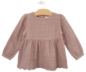 City Mouse Muslin Lace Hem Tunic - Dusty Rose