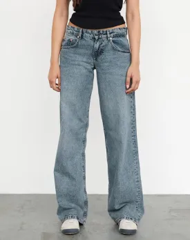 EMMIOL Women's Baggy Boyfriend Jeans Distressed Denim Pants Wide Leg Straight Trousers Streetwear Pants
