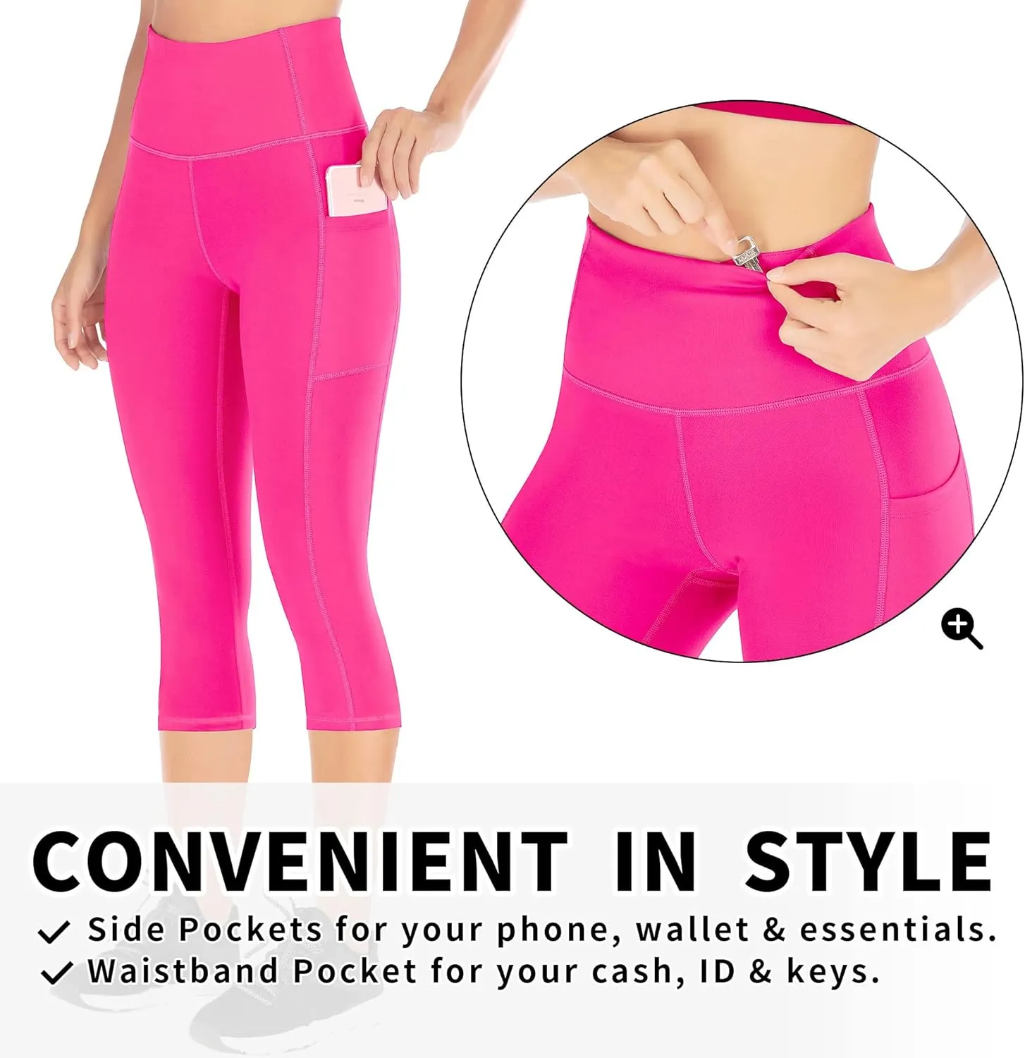 Ewedoos Capri Leggings for Women High Waisted Yoga Pants for Women with Pockets Tummy Control Workout Leggings Yoga Capris