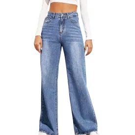 High Waist Loose Fit Wide Leg Jeans