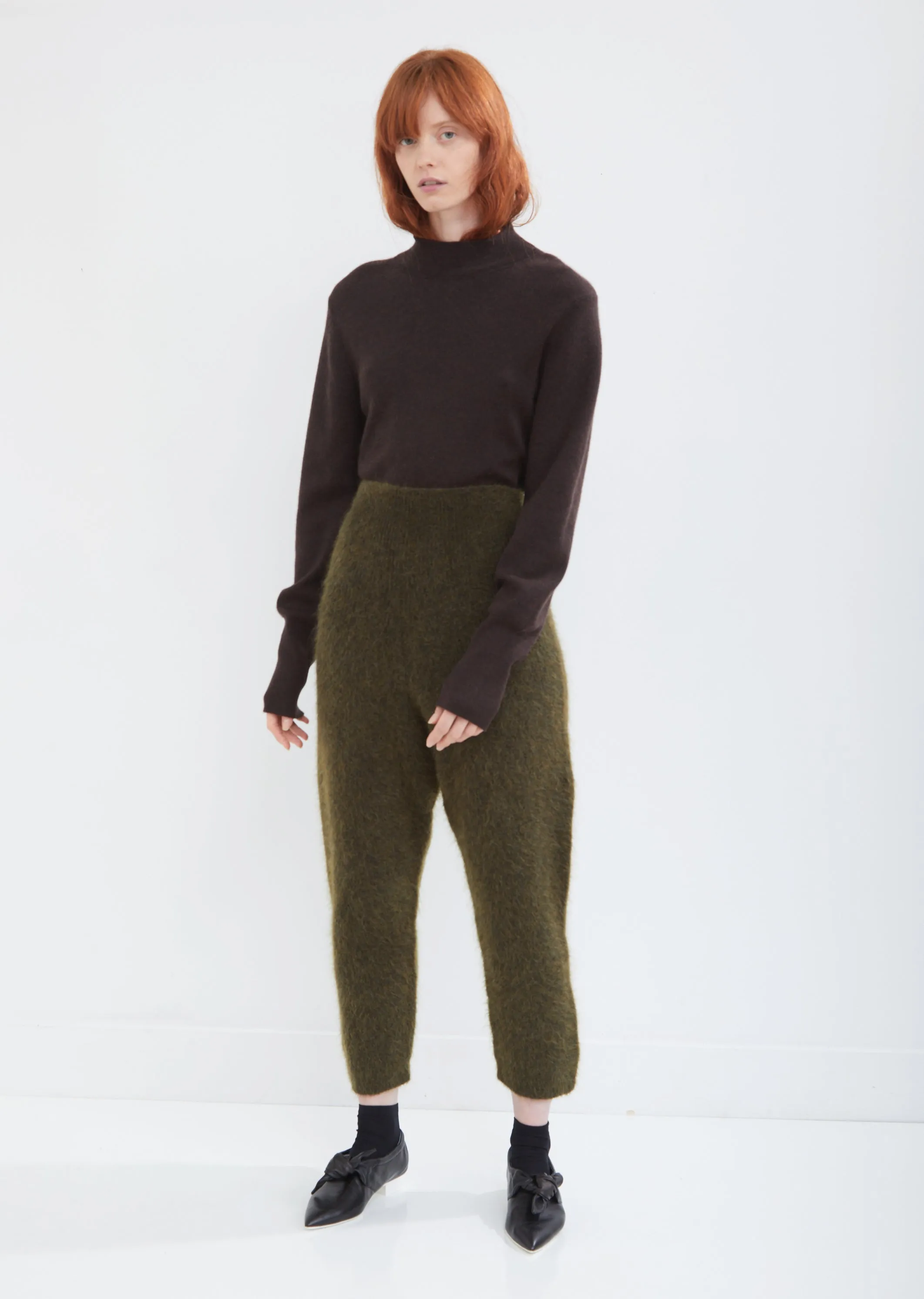 Interlock Basic Mock Neck Sweater