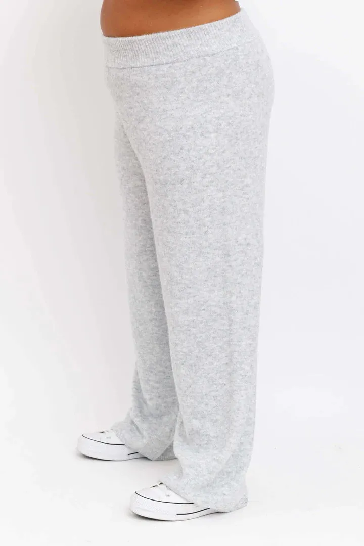 Loren Wide Leg Pant in Light Heather Grey - VARIOUS SIZES