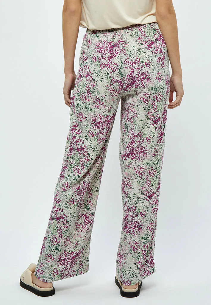 Marva Wide Leg Pants - Green Mint Print