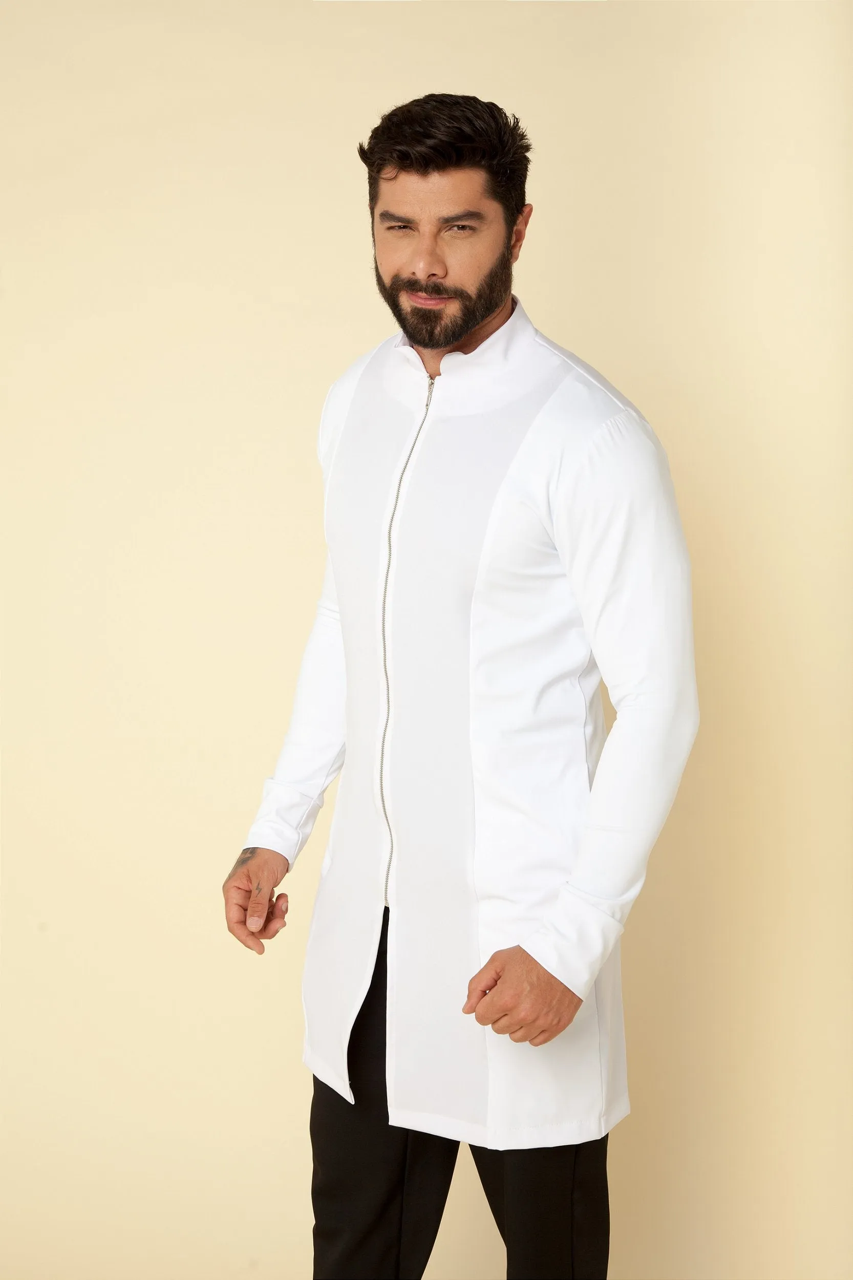 Men's Lab Coat Theo White