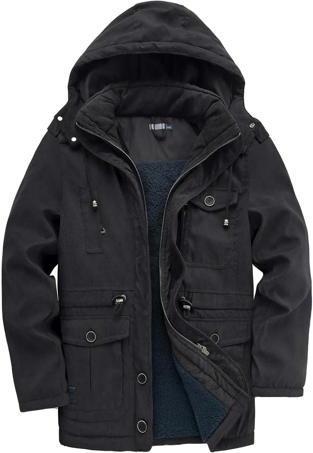 Mens Windproof Jacket 2023 Winter Warm Fleece Lined Mountain Sport Coats for Men Hooded Windbreaker Jackets Outdoor Overcoat