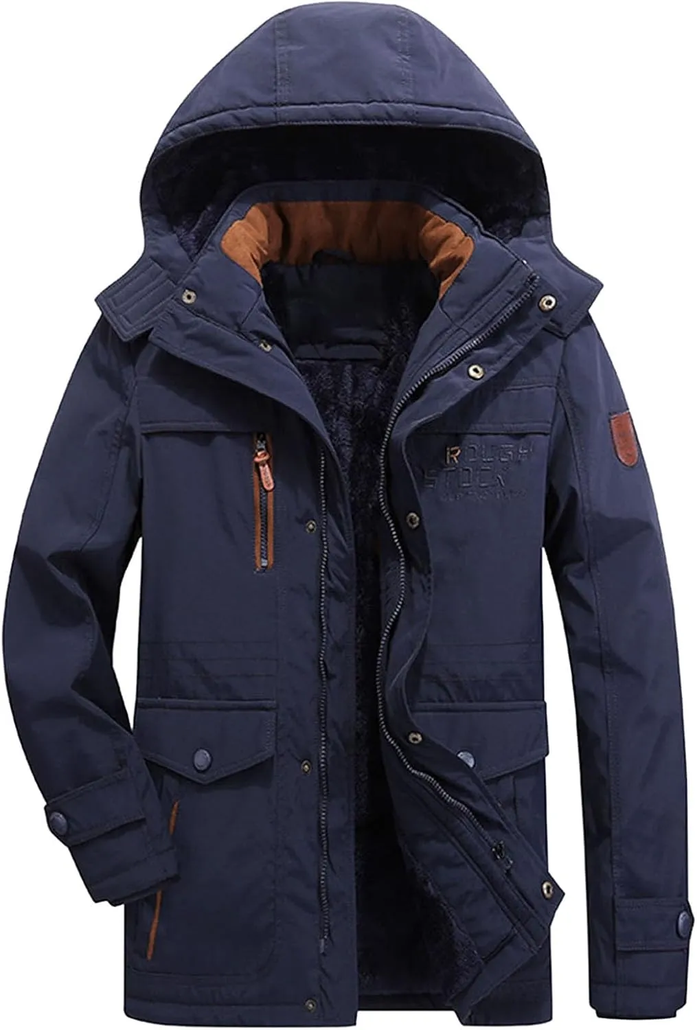 Men's Winter Thickened Warm Coat, Warm Fleece Wool, Loose Casual Cold- Jacket Soft Jacket Coat With Pockets