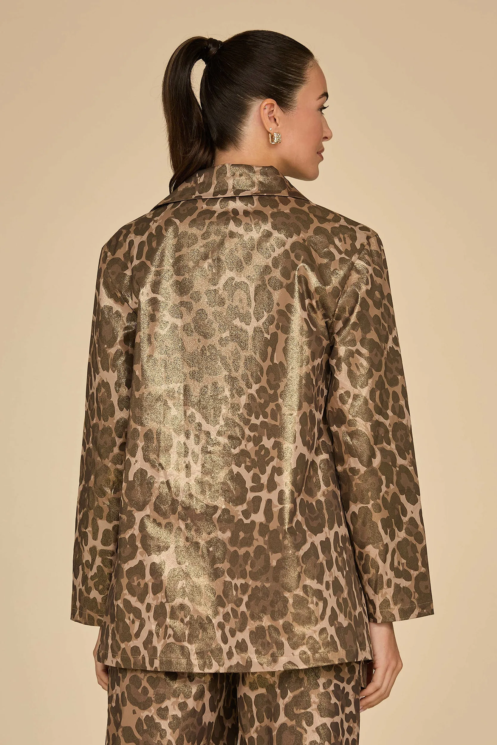 Milan Gold Dusted Cargo Jacket - Leopard