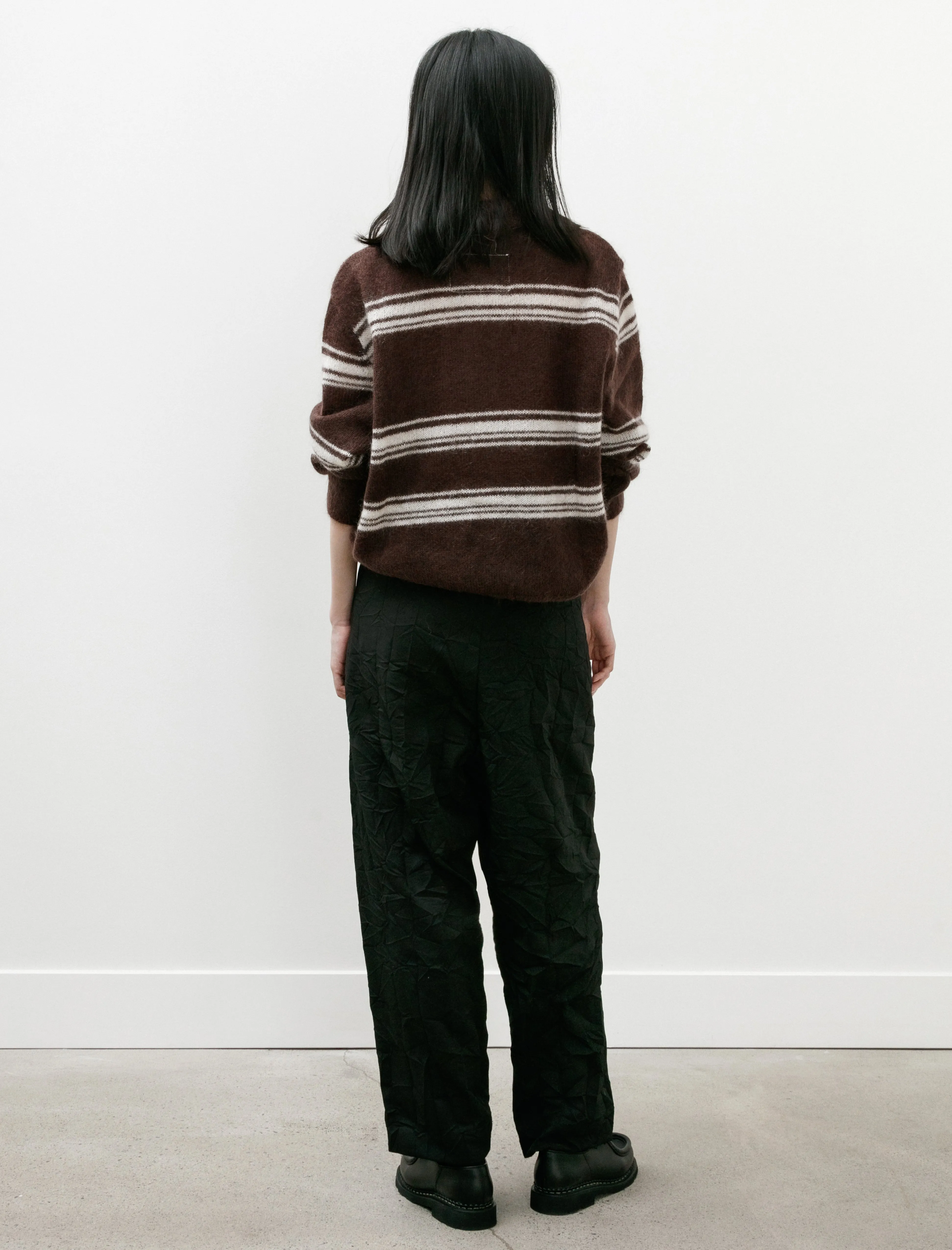 Simple Pants Wrinkled Twill Black W