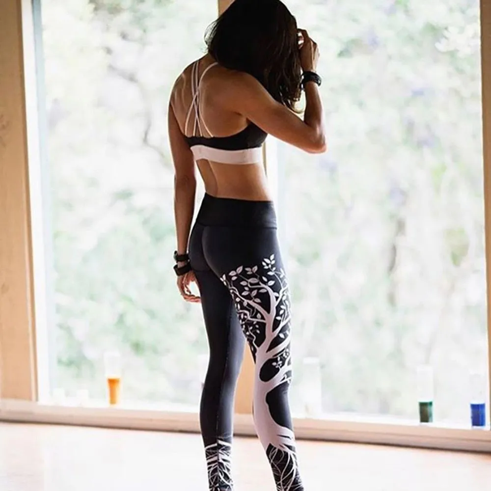 VenusFox Digital Print Skull&flower Black Leggings