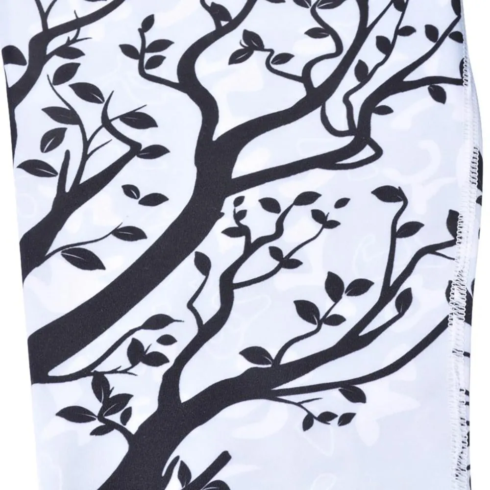 VenusFox Digital Print Skull&flower Black Leggings