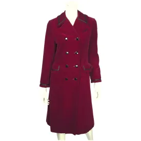 Vintage 70s Marielle Fleury Red Velvet Coat by Rainmaster M