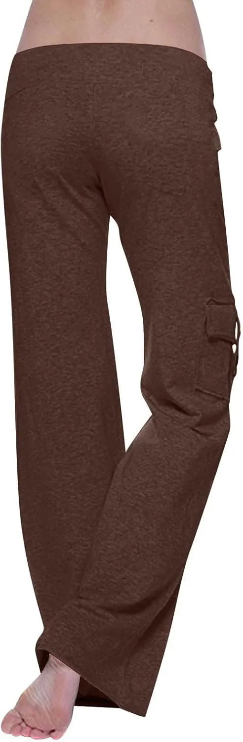 Women's Cargo Yoga Leggings High Waist Workout Butt Lifting Leggings Tummy Control Running Sports Pants with Pockets