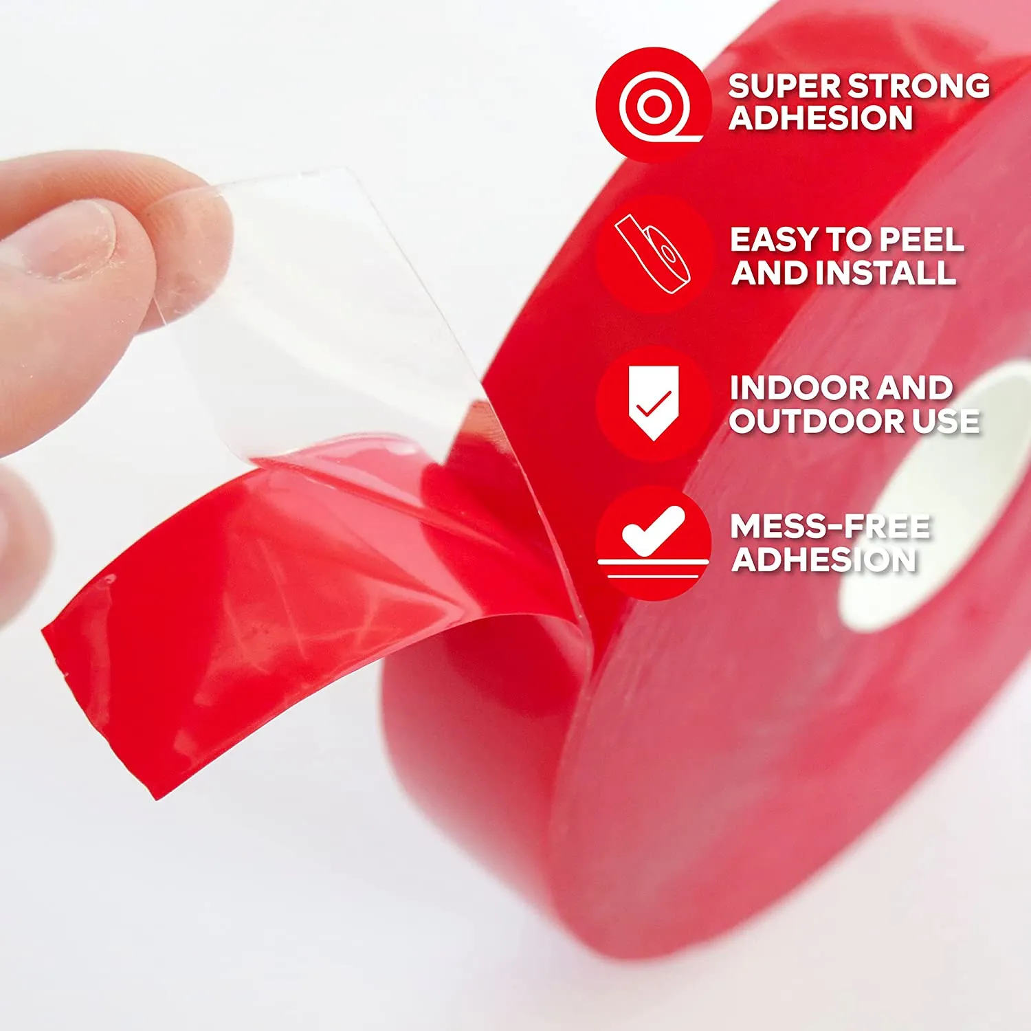 XFasten Acrylic Mounting Tape | 1 Inch x 300 Inches | Clear | 3-Pack