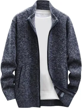 Ymosrh Winter Jackets for Men and Men's Fashion Loose Cardigan Warm Lapel Hooded Jacket Sweater Waterproof Jackets