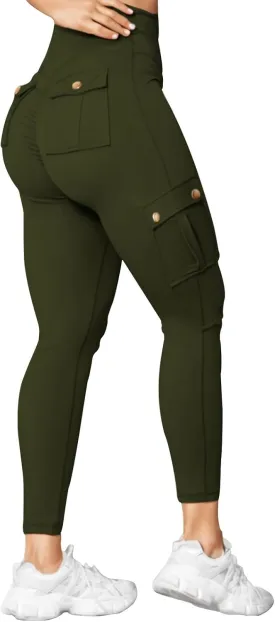 Yoga Cargo Pants for Women High Waisted Cargo Bootcut Yoga Pants with Pockets Summer Flare Cargo Workout Pants Fall
